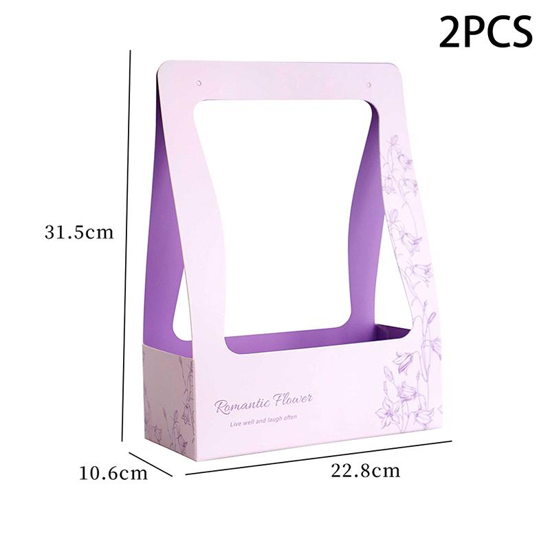 Coffee Flower Cake Dessert Packaging Box Portable Flower Gift Bag Kraft Paper Holder Photo Favor Drink Carrier With Handle