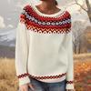 Damenmode-Pullover, Rundhalsausschnitt, lockerer Pullover, langärmliger Strickpullover