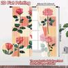 2D FLAT PRINTING 2pcs Curtains (Without Rod) Floral Pink Rose Design Saint Patrick Is Day Festival Creative Curtains Versatile