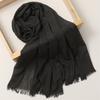 Foreign Trade Silk Scarf Cotton And Linen Headscarf Women'S Spring And Summer Solid Color Japanese And Korean Scarf Sun Protection Warm Shawl Hair