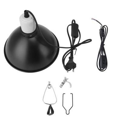 Reptile Heat Lamp Fixture 300W with Fireproof Shade Stainless Steel Construction UVB UVA Pet Heat La