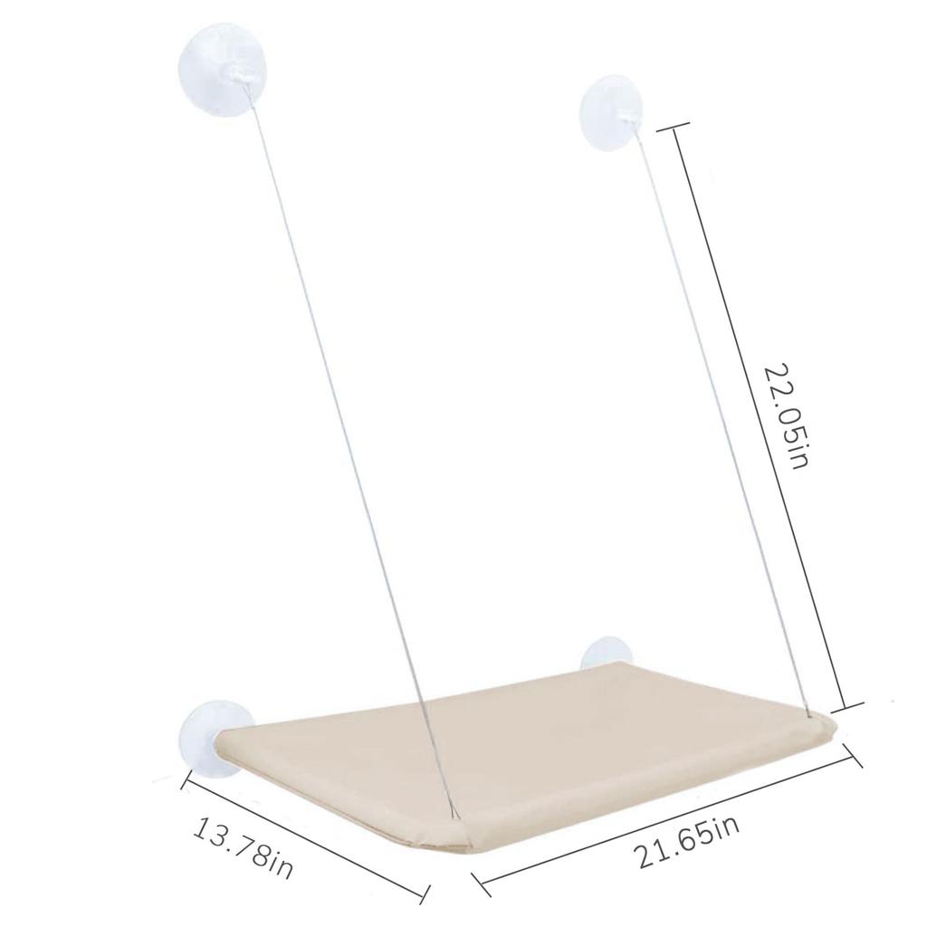 Cat Hammock Comfortable Window Mounted Cat Beds Hanging Kitten Nests (Khaki)