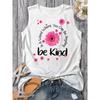 Women's summer printed round neck sleeveless vest T-shirt top