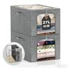 FJANS Clothes Storage Case, Fabric with Wire Frame, Freestanding, Stackable, Foldable, for Seasonal