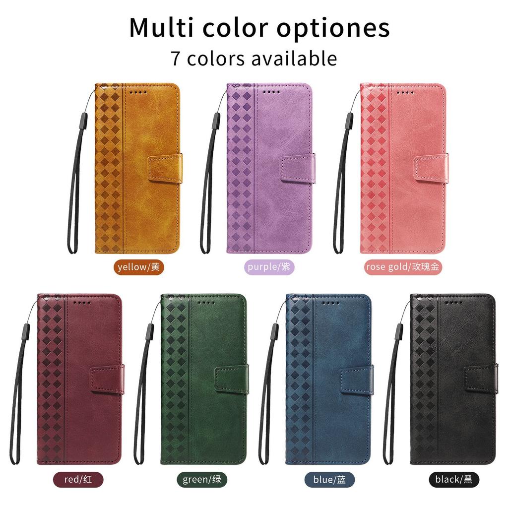 Leather Wallet Flip Case For Samsung Galaxy A57 A37 A56 A36 A26 A55 A35 A54 A34 A25 A24 A23 4G 5G Card Holder Cover Diamond Embossed