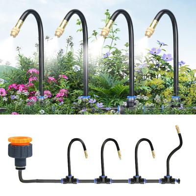 Sistema de Irrigação de Jardim 10M/15M Mangueira de Irrigação com Bicos Dobráveis de 360 Graus Conexão Rápida Sistema de Irrigação por Gotejamento para Estufa Rega de Gramado