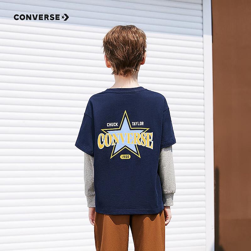 Converse Kids' Faux Two-Piece Cotton Sweatshirt