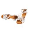 Women Latin Dance Shoes Shining Rhinestone Dancing Shoes Flare Heel 9cm Narrow Foot Adjust Width