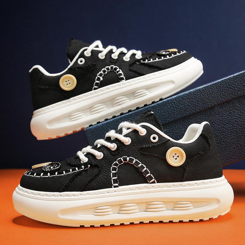 

Men s shoes autumn casual sports shoes men s trend bread shoes 2025 new leather trendy shoes student thick baseplate shoes 44