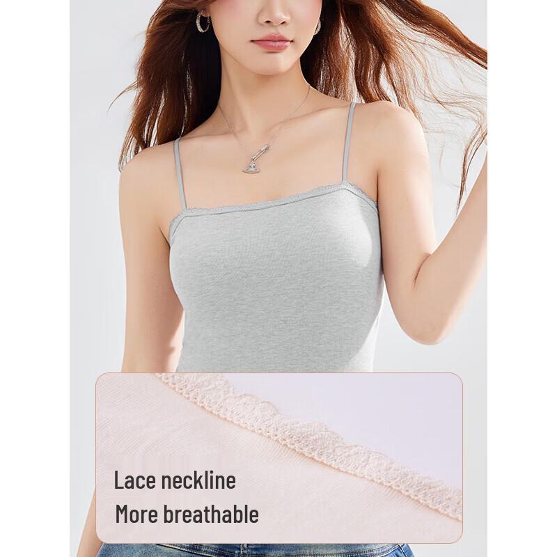 IEF Women's Lace Trim Tank Top with Built-in Bra