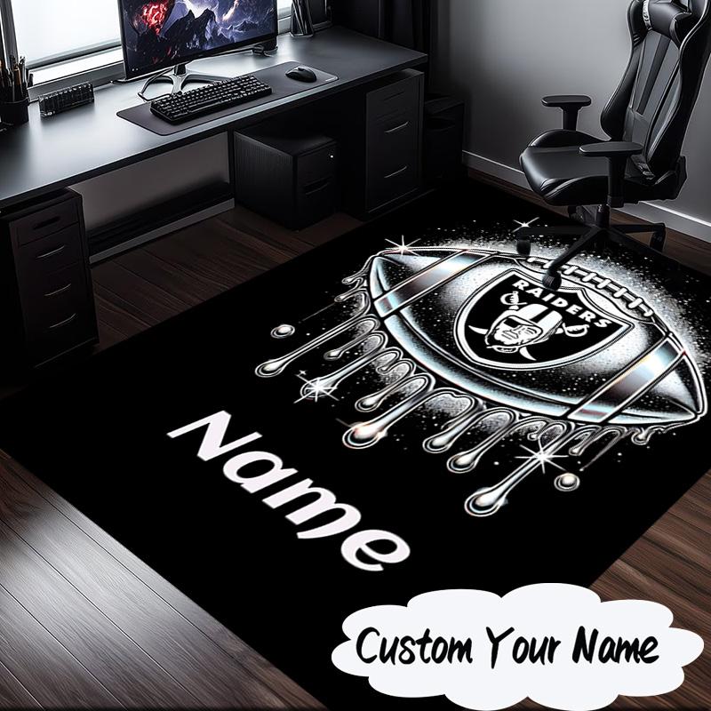 Custom Name Rider's Shield Emblem Rug for Living Room, Game Rooms, Office, Bedroom, Floor Mat Playful Design, Fan Gifts Christmas Decor