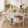 Folding Table for 6 People, 168 cm Large Extendable Dining Table with 2 Drawers & 4 Storage Compartments