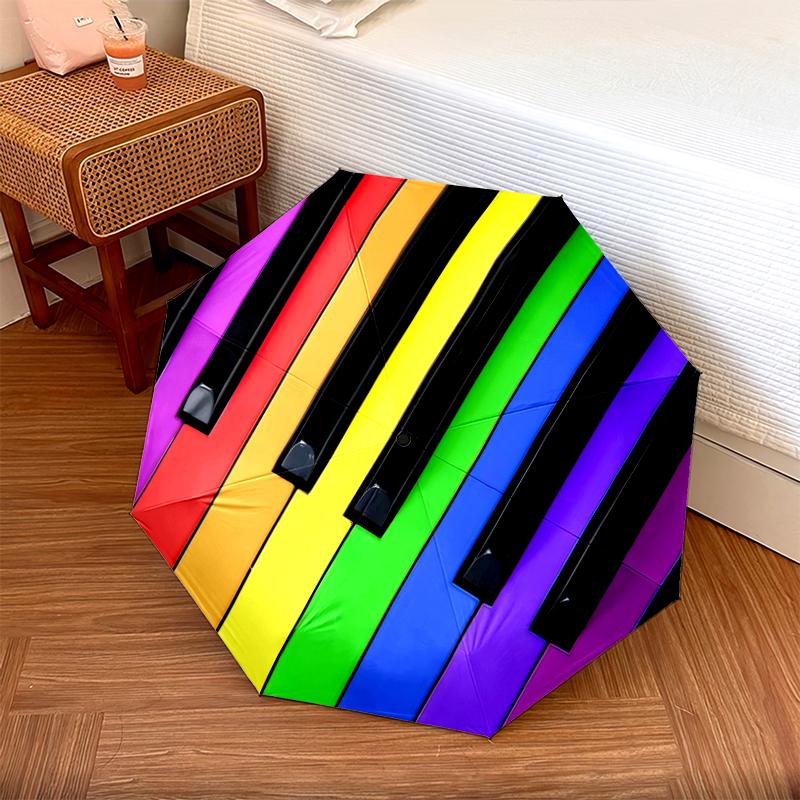 1PC Piano Keys Umbrella Portable Folding Umbrella Iron Frame Hole Bone Structure Outdoor Home Umbrella A21