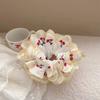 Sweet Embroidered Cherry Large Intestine Hair Ring High Elasticity New Sweet Girl Cherry Hair Tie Folded Lace Fabric Hair Rope