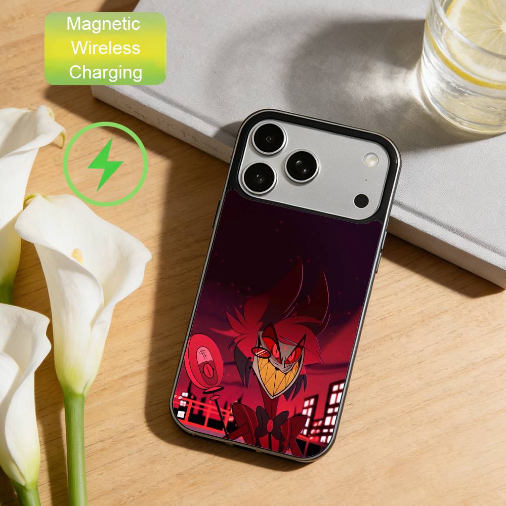 

A-Alastor Dark Demon Phone Case For iPhone17,16,15,14,13,12,11 Max Black Wireless Charging Protecitve Cover iPhone14PRO