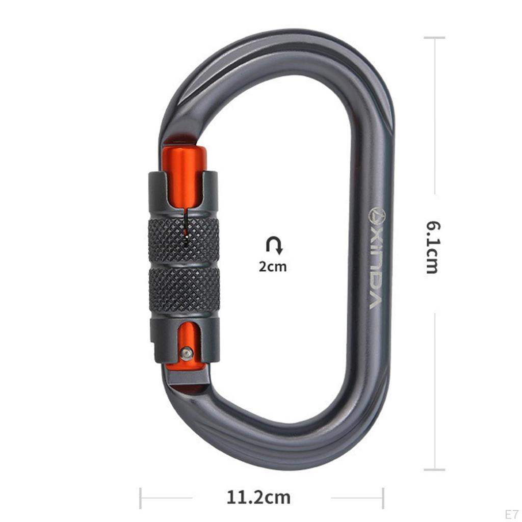 25kN Heavy Duty Locking Carabiner Clips - Excellent for Securing Pets Outdoor, Camping, Hiking,
