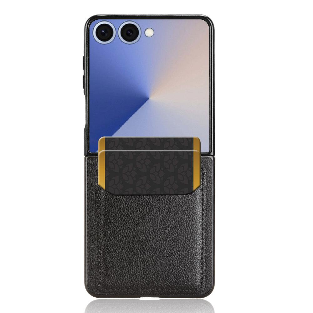 case for Samsung Galaxy Z Flip 7 FE Protective cover with litchi pattern and card slot phone case Shock Proof Anti-Fingerprint
