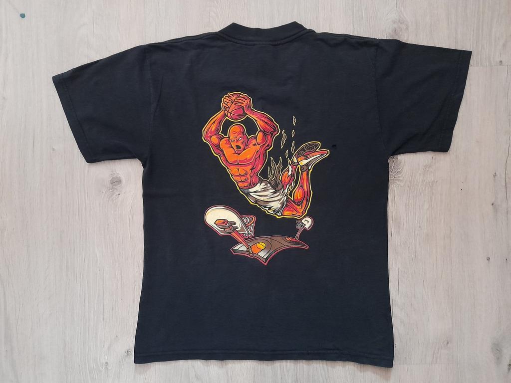 Vintage 90s Pure Energy Basketball Tee ,Vintage 90s Flame Basketball Shirt ,Womens M ,90s In Flames Basketball Sport Streetwear Hip Hop Tee
