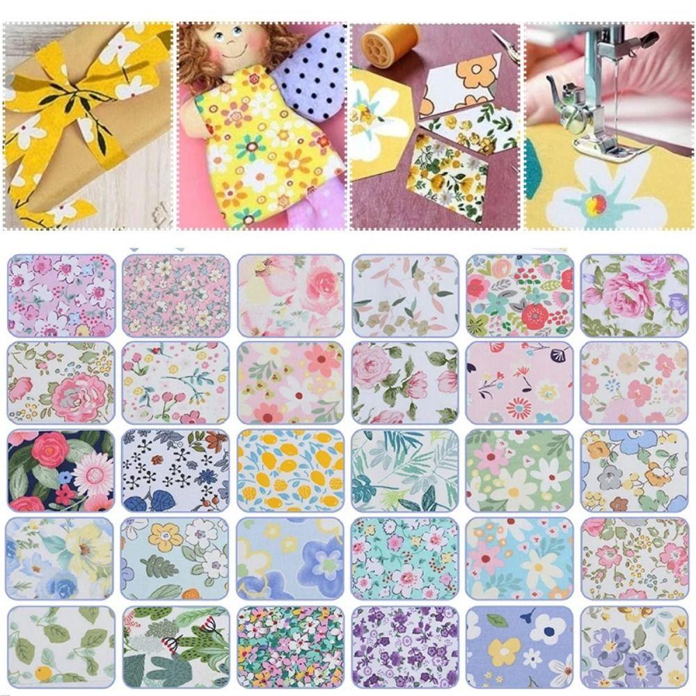 20pcs Colorful Floral Printed Fabric DIY Crafts Patchwork Fabrics  Craft Accessories