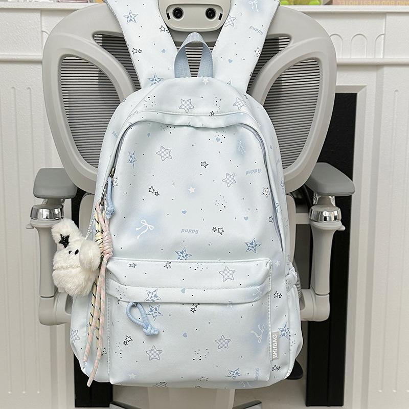 Schoolbag New Korean Version Ins Cartoon Star Backpack Women's Large Capacity Lightweight Student Schoolbag Leisure Travel Backpack