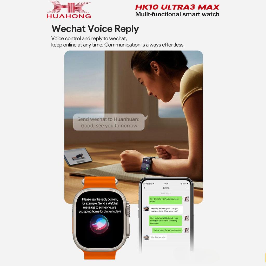 HK10 Ultra 3 Max AMOLED Smart Watch Sharing Mobile Network Men Women Sport Watches 2GB Local Music Smartwatch for Android IOS