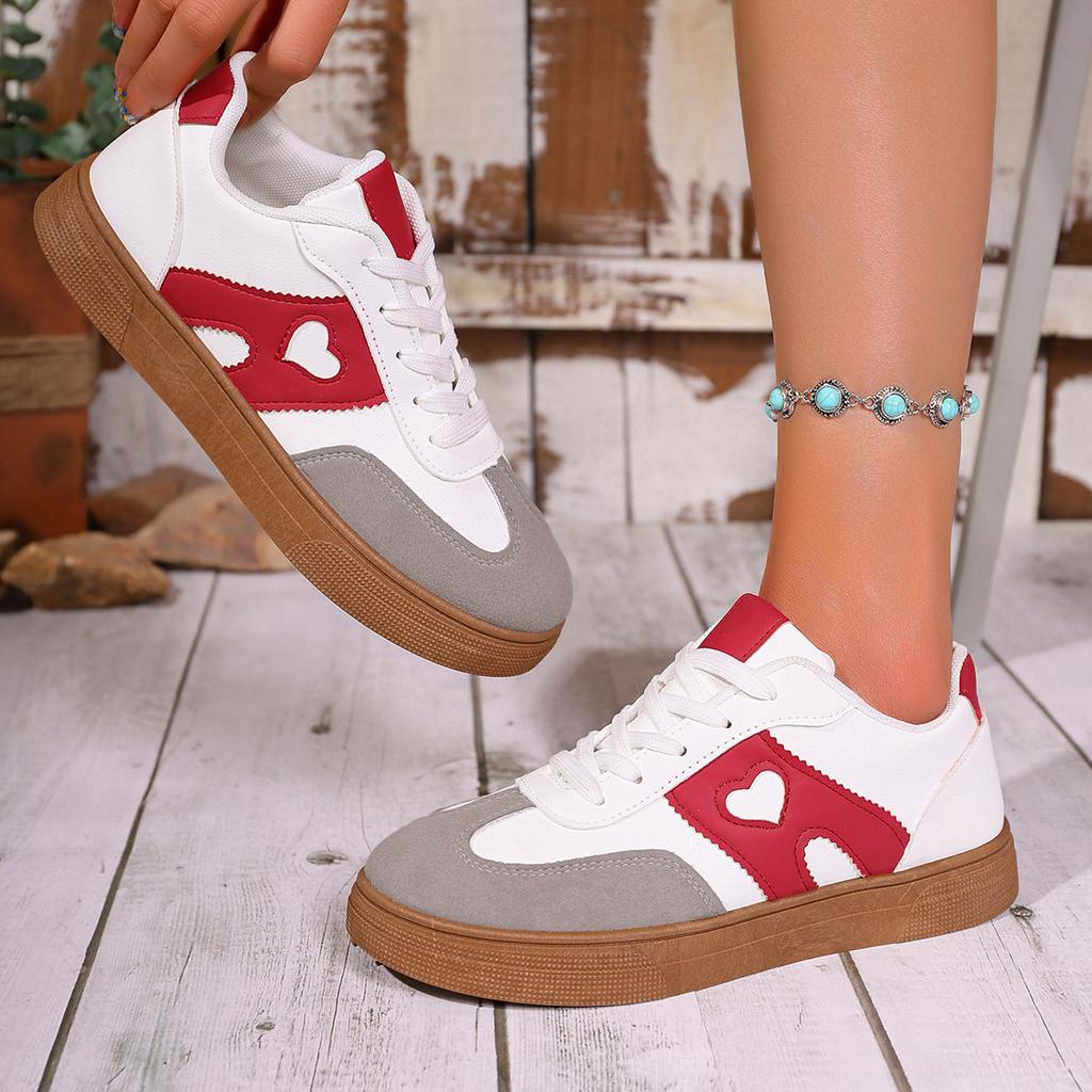 Fashion Fashion College Style Wear-resistant Sports Shoes for Women In Spring/autumn New Comfortable Round Toe Lace-up Flat Casual Shoes