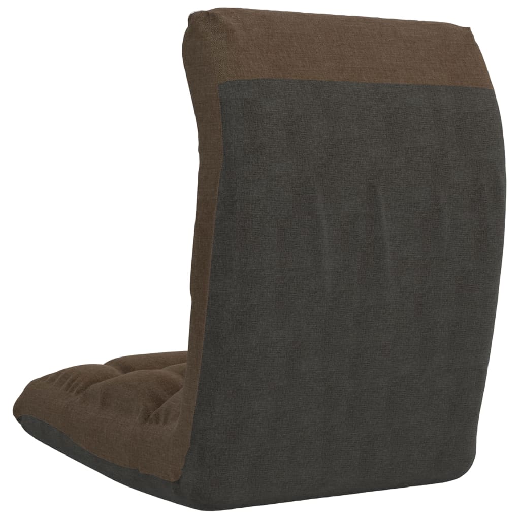 Foldable Floor Chair in Brown Fabric