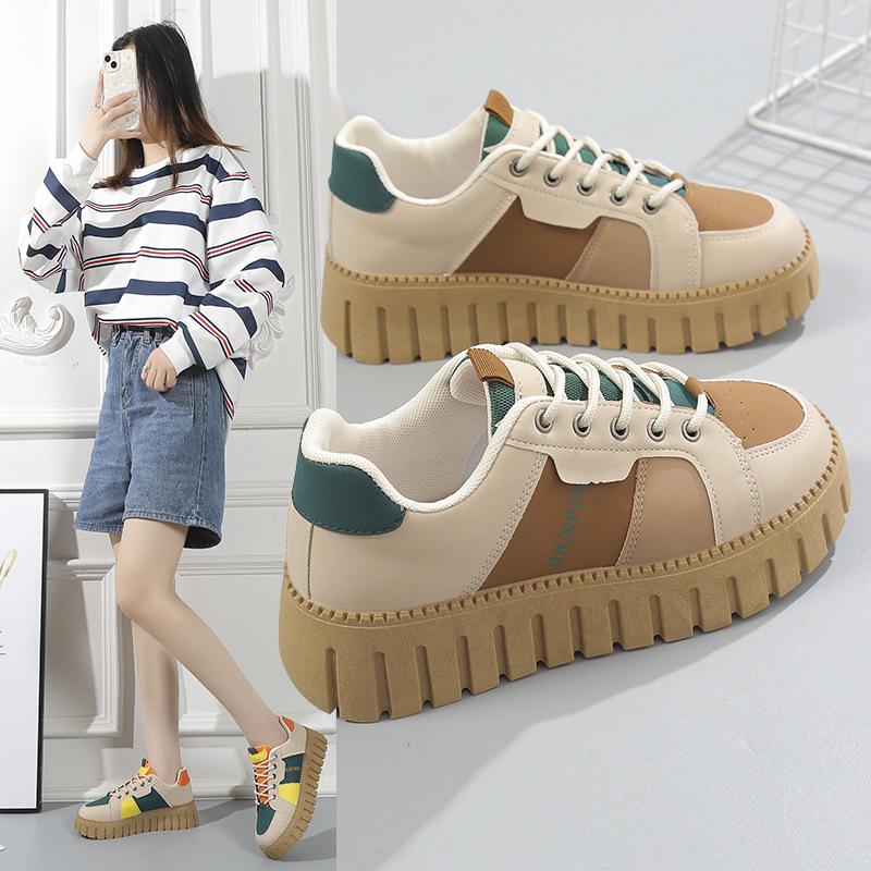 Work Soft-soled Shoes Super Soft Thick-soled Heightening Casual Women's Shoes 2025 Spring and Autumn New Versatile Ins Trendy Sports Shoes