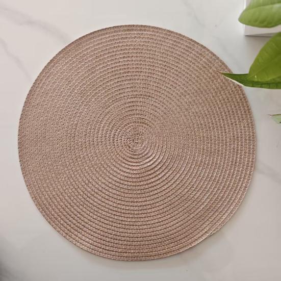 Runde, gewebte PP-Tischsets, hitze- und ölbeständig, schlichte, einfarbige Tischsets für Esszimmer- und Küchentische, moderne Wohndekoration