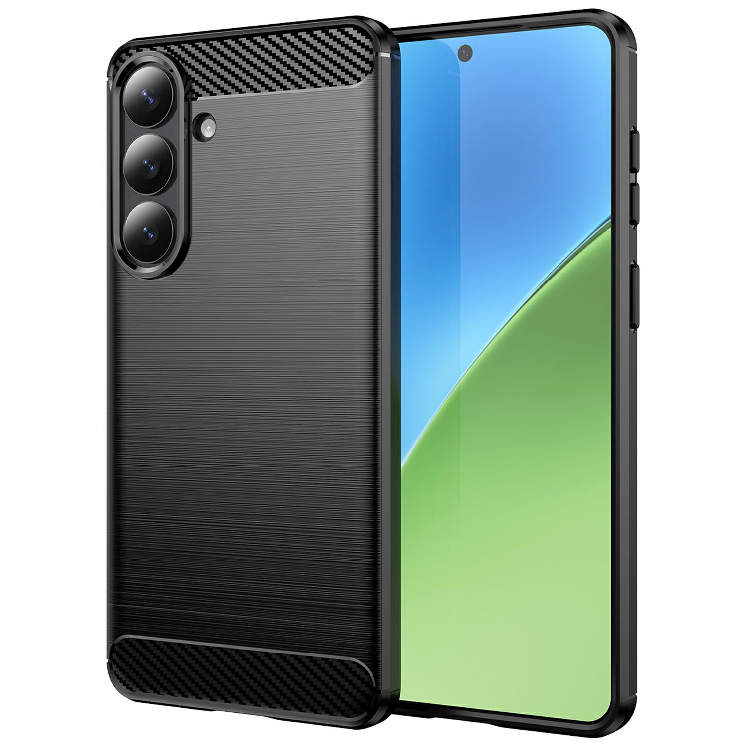 For Samsung Galaxy S26+ Case Protective Phone Cover Carbon Fiber Texture Brushed