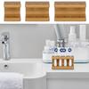Wooden Toothbrush Holders Multihole Waterproof Toothbrush Organizer Toothbrush Rack Space Saving Rustic Toothbrush Organizer