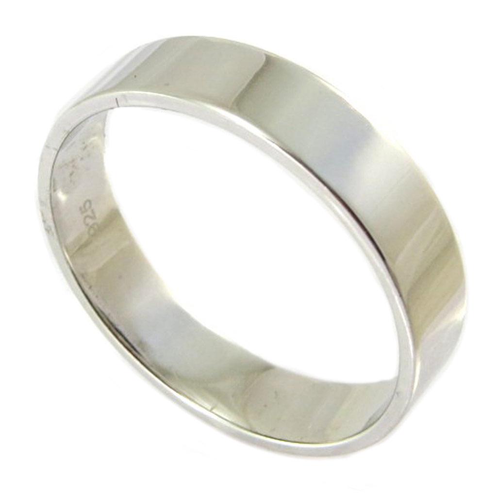 Silber (Rhodium) 'Lien d'Amour' Silber Ehering - 5 mm