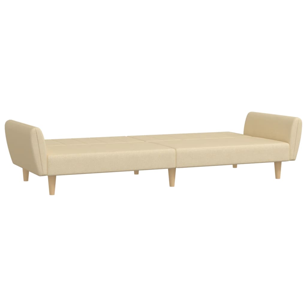 2 Seater Sofa Bed Cream Fabric