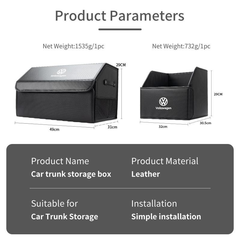 T23-Car Trunk Organizer Box Tailbox Stowing Tidying Storage Bag For Volkswagen VW Passat Golf Tiguan Polo Scirocco Jetta CC T-ROC