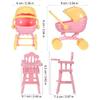 High Chair Dollhouse Stroller Pretend Play Dollhouse Baby Furniture  DIY Accessories