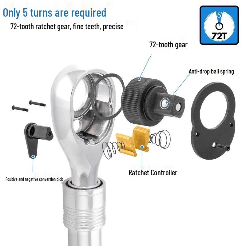 Jin An Chi 72-Tooth Retractable Ratchet Wrench