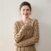 Lightweight & Chic: Autumn/Winter 12-Gauge Cashmere Round Neck Hollow Knit Cardigan with Raised Dots