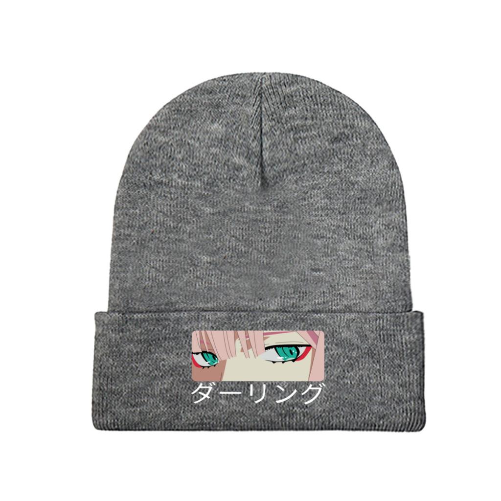 Darling In The Franxx Zero Two Knitted Hat Women's Unisex's Beanies Winter Hat  Crochet Caps