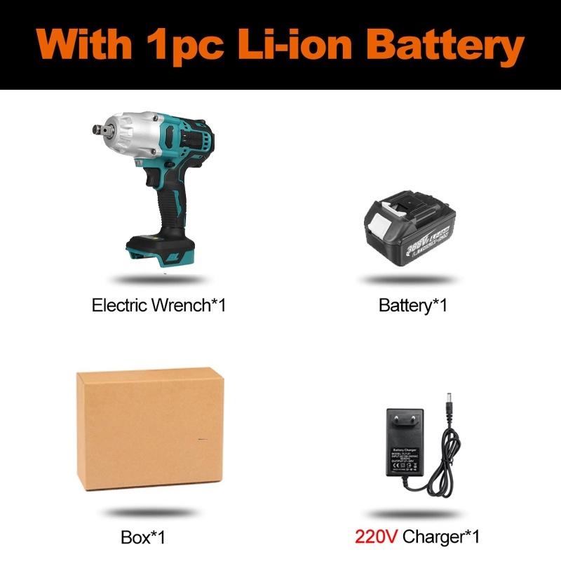 

Крутящий момент 1600 Н·м Бесщеточный электрический ударный гайковерт Отвертка 4 скорости 1/2 дюйма Аккумуляторный гайковерт Электроинструменты для аккумулятора 18 В Новый 1*Battery