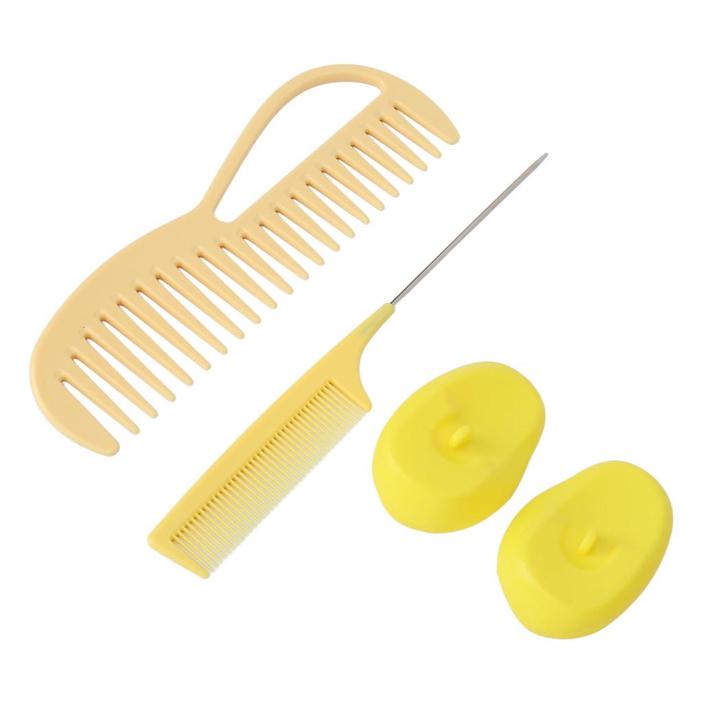 Hair Dye Kit Ergonomic Wide Tooth Washable Silicone Hair Coloring Comb Ear Cover for Beauty Salon