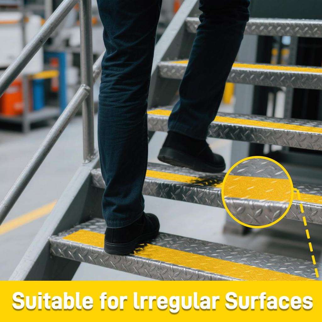 LifeGrip Aluminum Anti-Slip Traction Tape 5cm X 4.6M Non-Textured Smooth Surface Best Grip Stair Safety Step Stool Indoor Outdoor Yellow