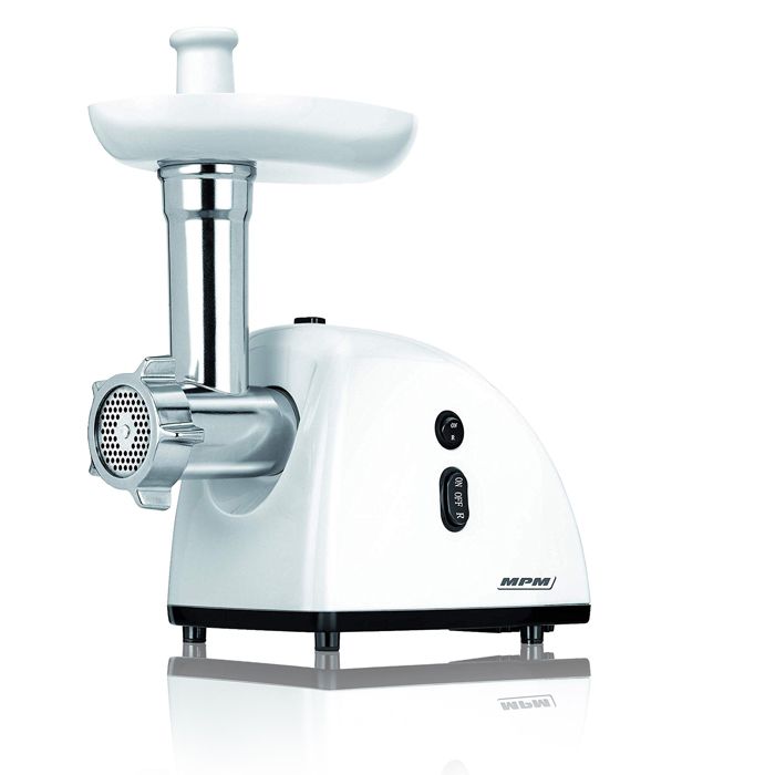 Hachoir À Viande Électrique Avec Alimentation En Saucisses 3 Disques De Coupe MPM MMM-05 720W Blanc