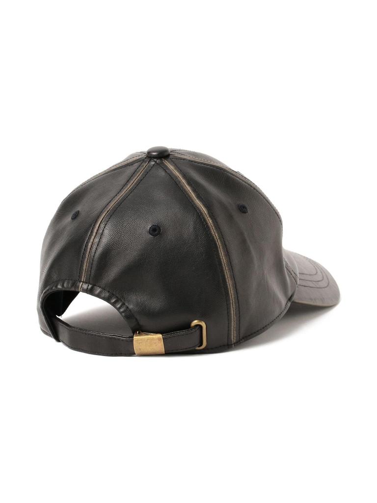 Beams Heart Men's Faux Leather Cap, Black/Free