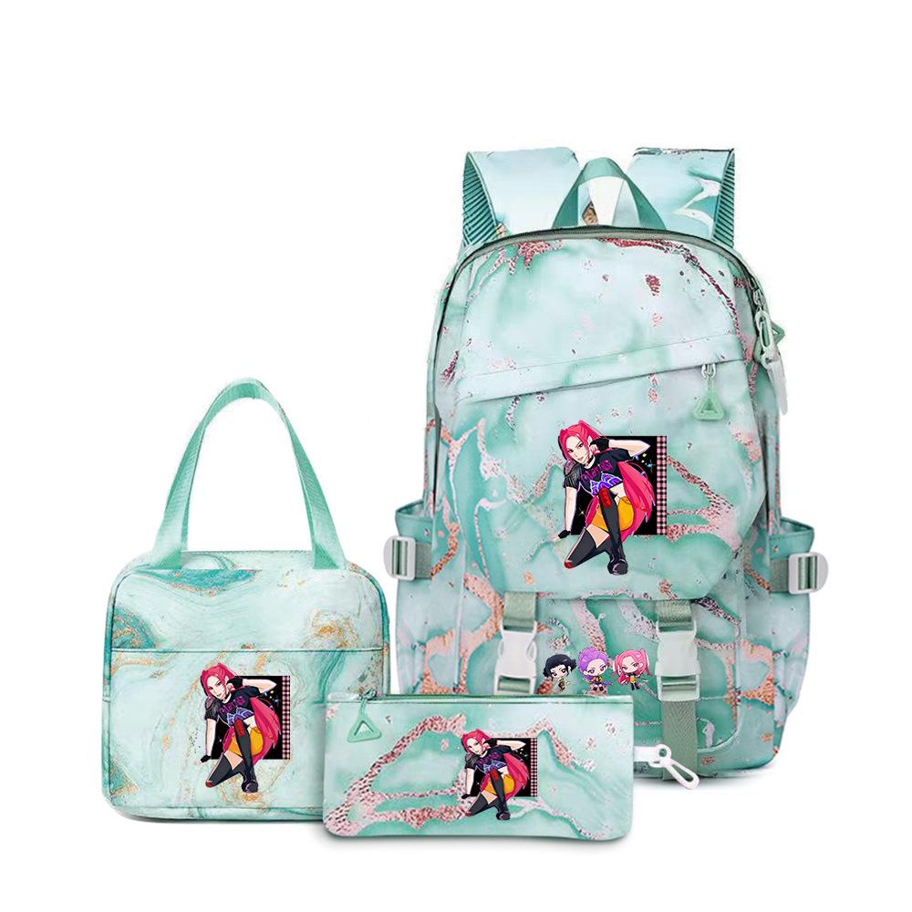 Witch Hunters Three-Piece Backpack Kpop Demon Unters Printed Backpack Lunch Bag