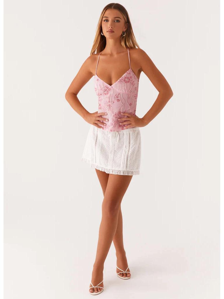 

2025 Summer Embroidered Sequin Tank Top for Women - Spicy European & American Style Camisole Medium розовый