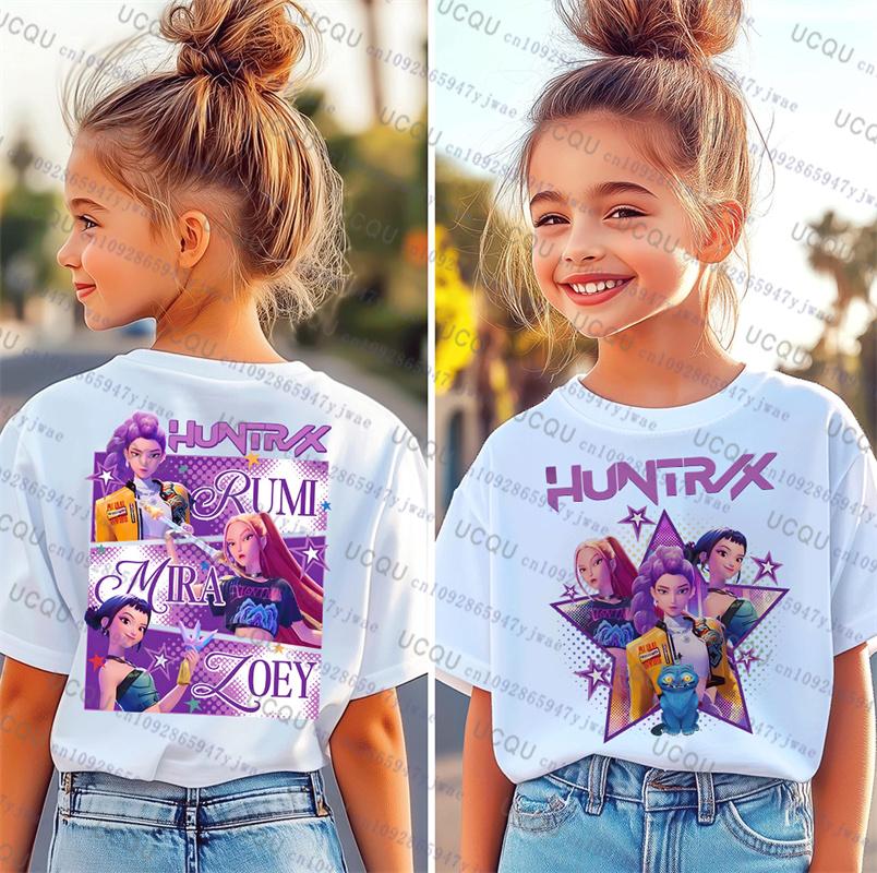 Kpop Demon Hunters Parent Child Halloween Kpop Demon Hunters TShirt Harajuku Casual Fashion Cotton Kid's Tshirt Cosplay Clothing