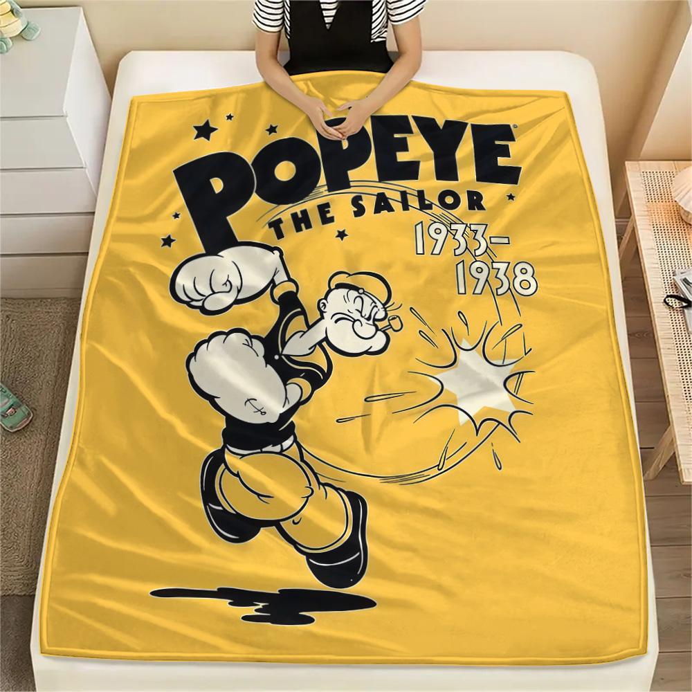 Popeye the Sailor Flannel Blanket, High quality Comfortable for All Seasons, Home Decor, Warmth and Comfort