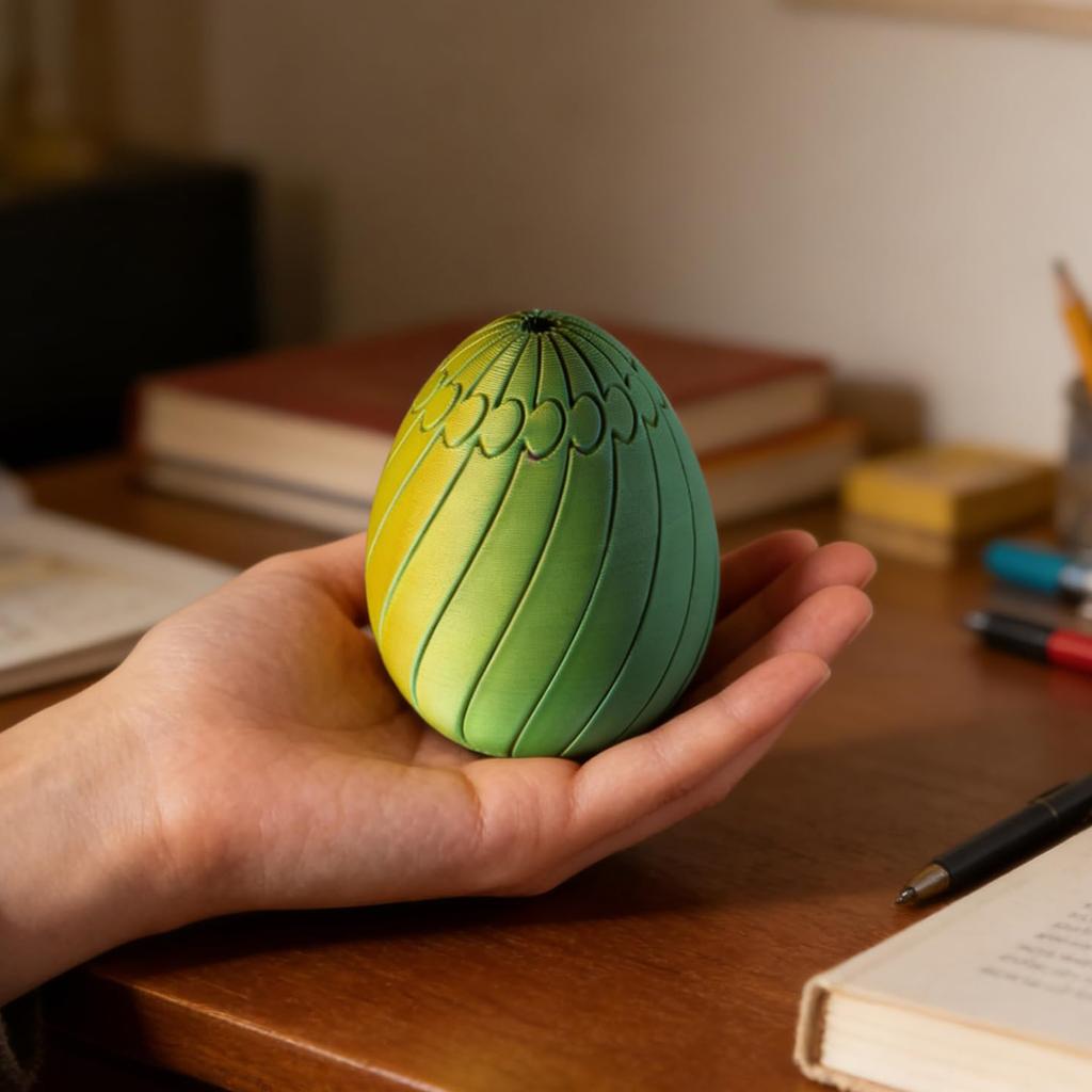 Twisty Fidget Egg 3D Printed Slippery Egg Fidget Easter Egg Toys Basket Stuffers Rotating Fidget Puzzle Toy For Stress Relief