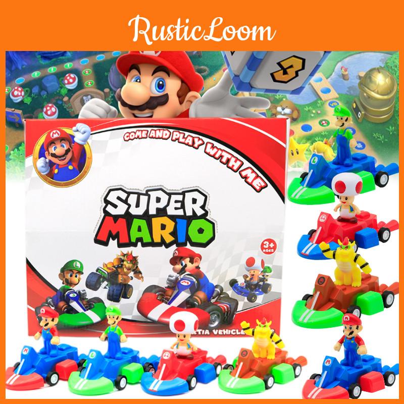 Super Mario Pull-back Kart Toy Model Display Box Interactive Racing Car For Kids
