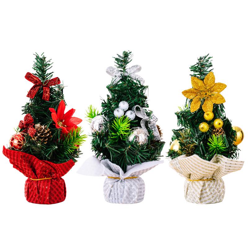 Mini 20cm Cartoon Christmas Tree Ornaments for Tabletop and Mall Decor
